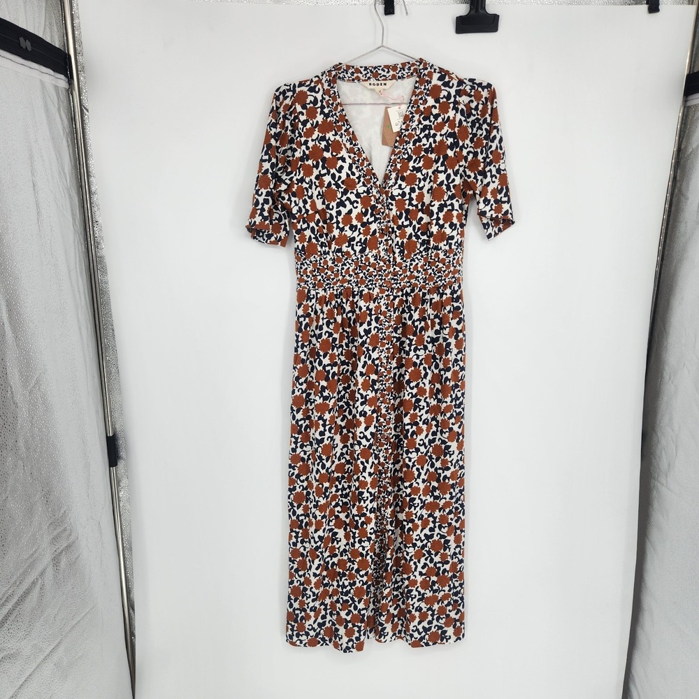 BODEN US 6R Brown Natalia Jersey Tea Dress NWT